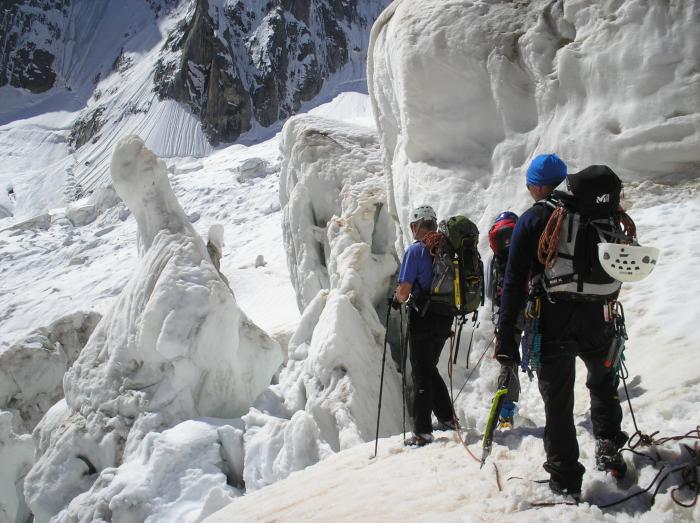 Passage d'une crevasse