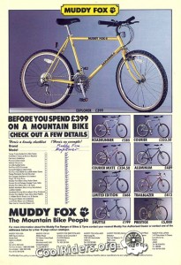 Pub Muddy Fox parue en juin 1988 dans Bicycle Action magazine